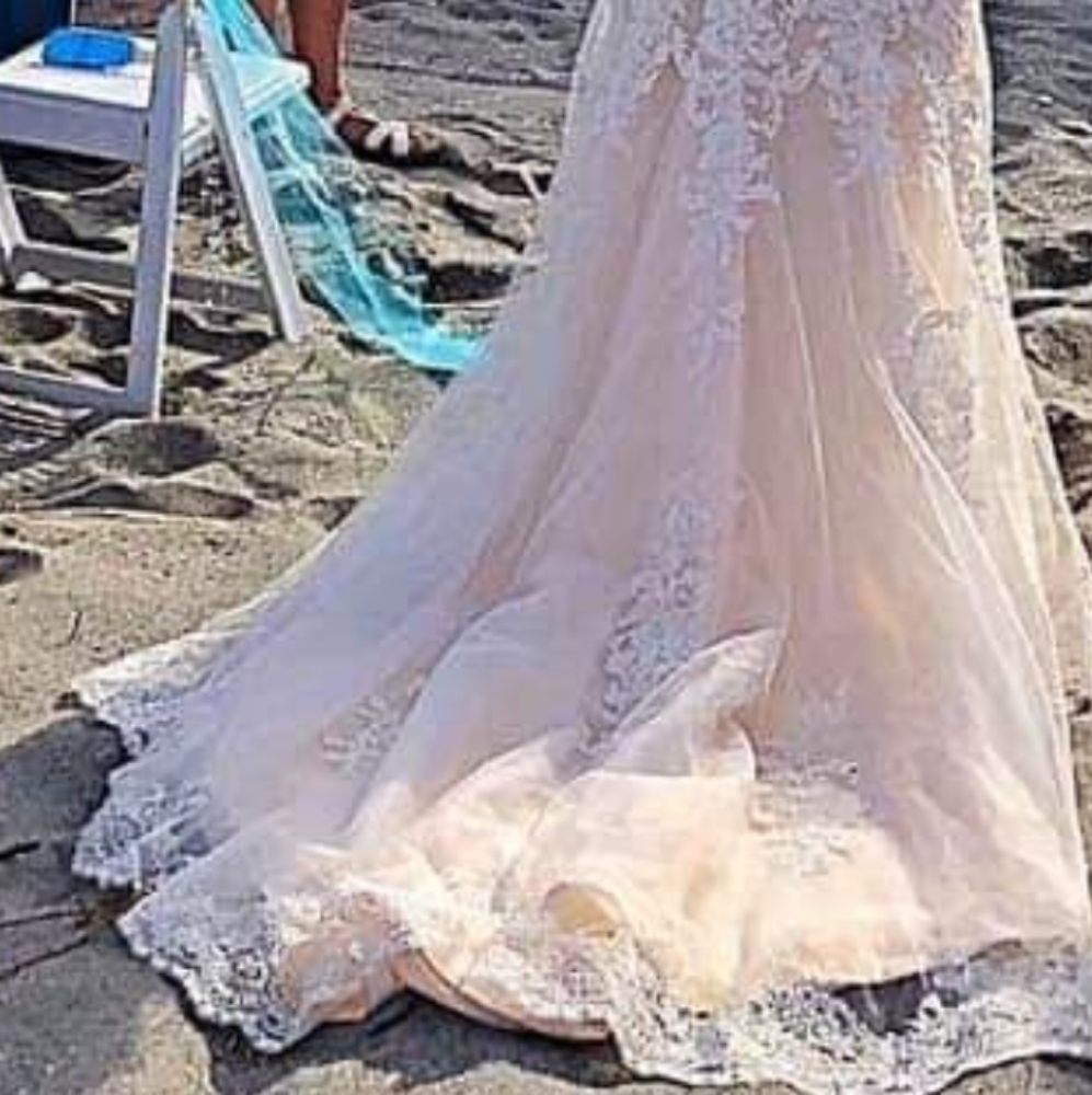 Stunning champagne wedding gown